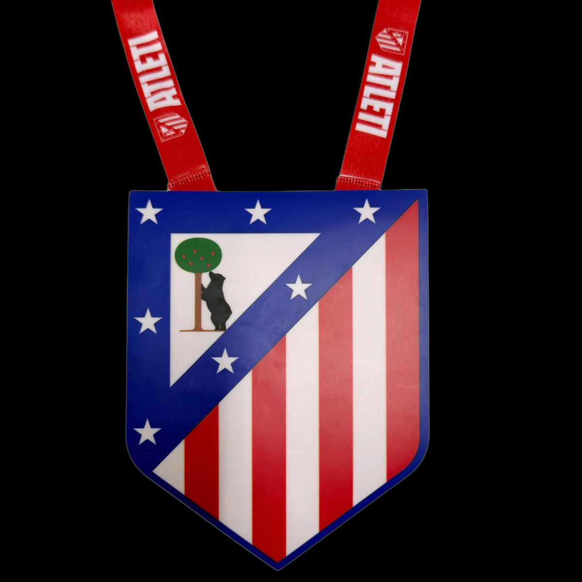 Escudo Iluminado Atlético De Madrid | Lanyard Oficial, Batería Recargable USB-C, 2 Modos de Luz para Llevar al Cuello