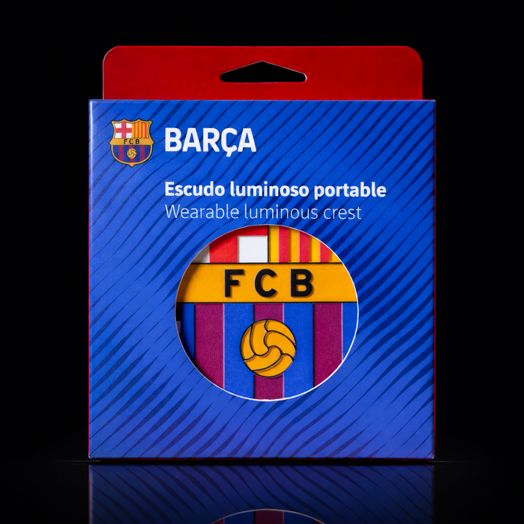 FC Barcelona Wearable LED Crest – Rechargeable Battery, 3 Lighting Modes