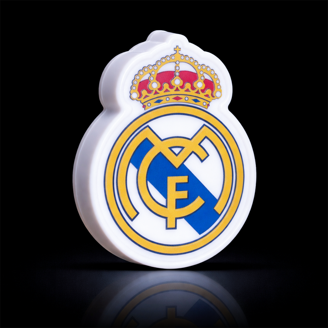 Real Madrid Wearable LED Crest – Rechargeable Battery, 3 Lighting Modes