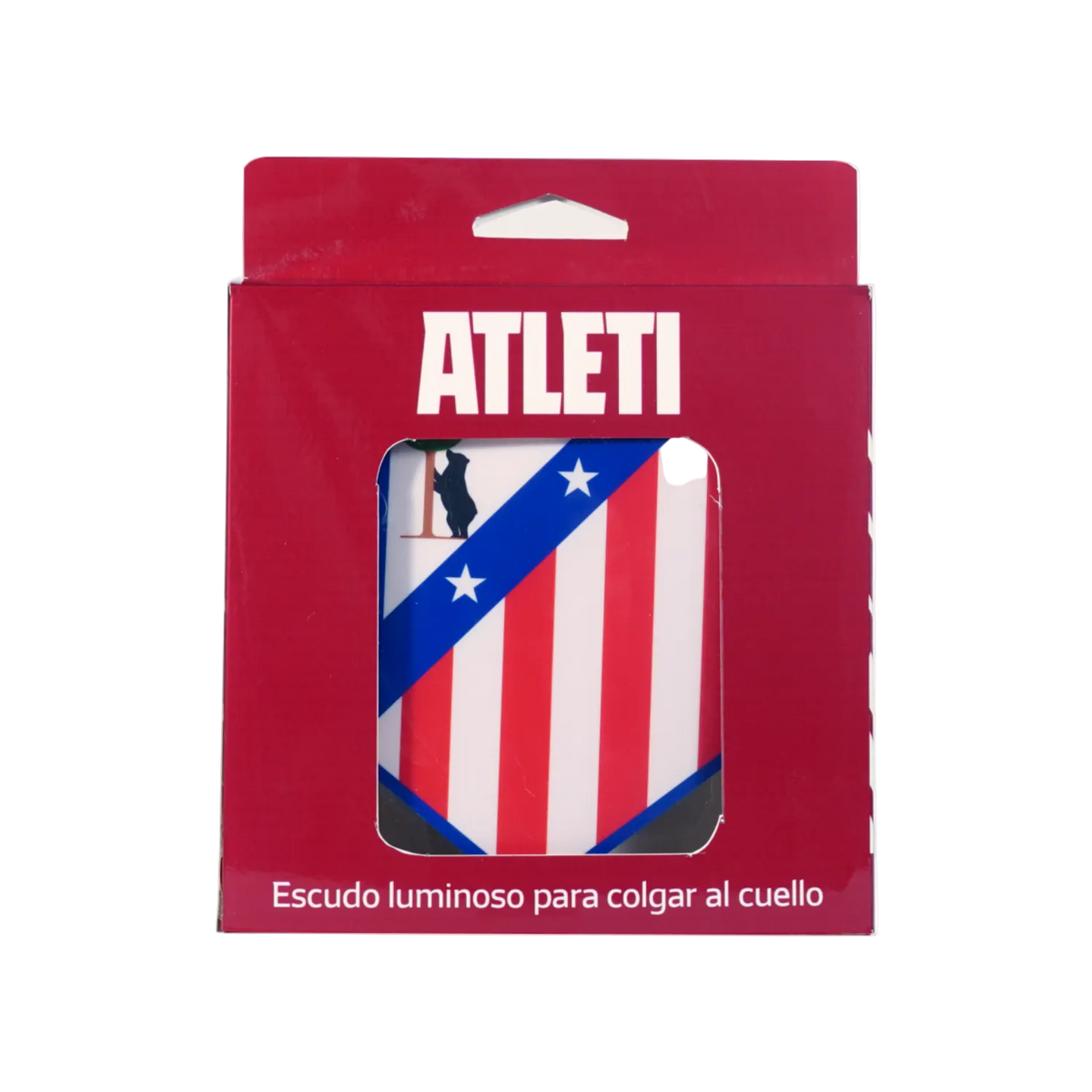 Escudo Iluminado Atlético De Madrid | Lanyard Oficial, Batería Recargable USB-C, 2 Modos de Luz para Llevar al Cuello
