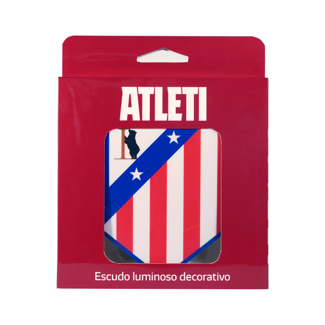 Escudo Iluminado Atlético de Madrid | Decorativo Oficial para Pared o Ventana, 2 Modos de Luz