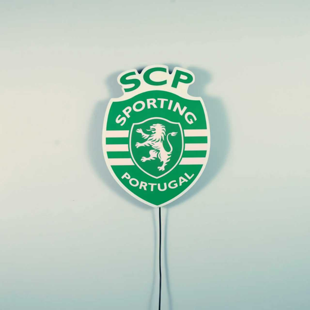 Escudo Iluminado Sporting CP | Decorativo Oficial para Pared o Ventana, 2 Modos de Luz
