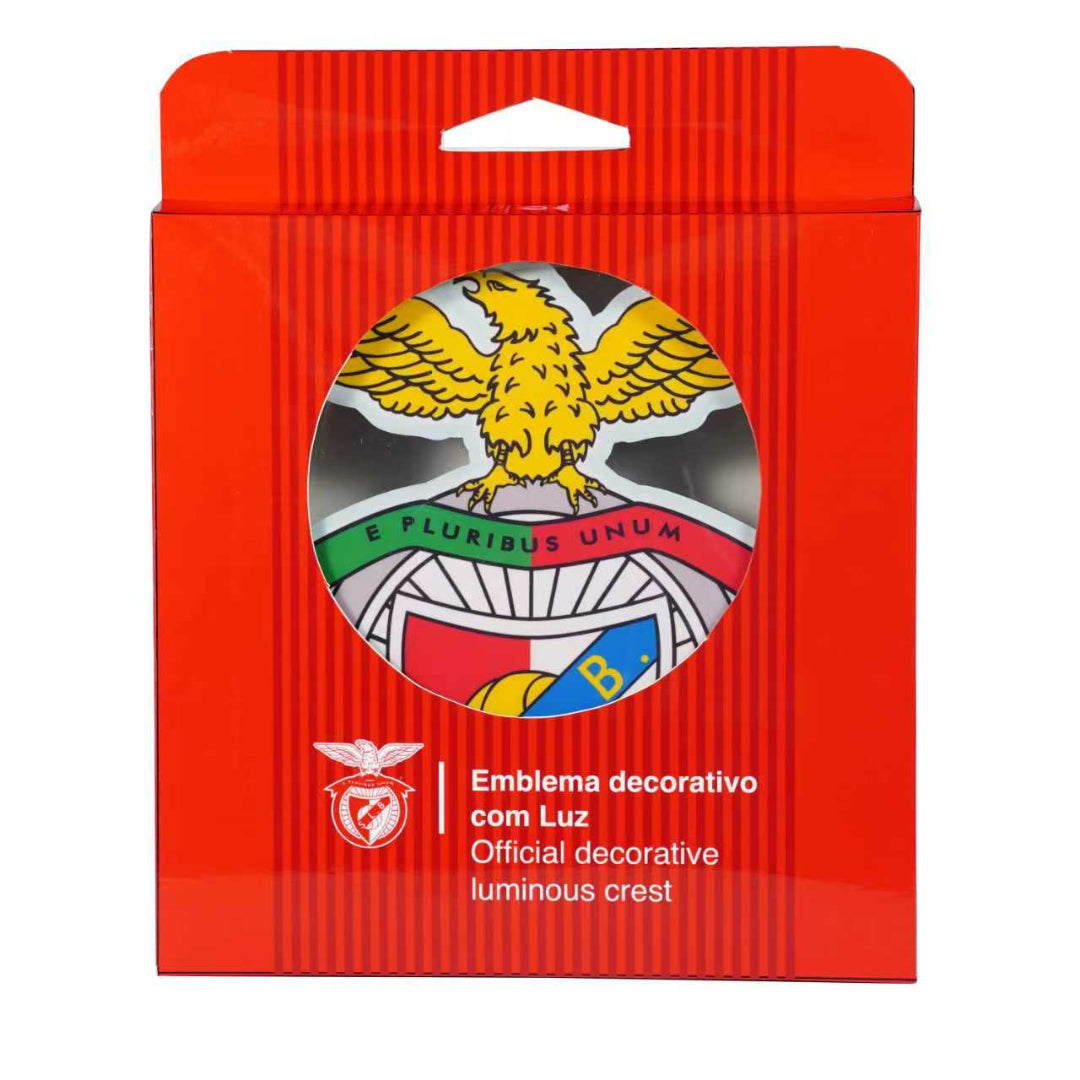 Escudo Iluminado SL Benfica | Decorativo Oficial para Pared o Ventana, 2 Modos de Luz