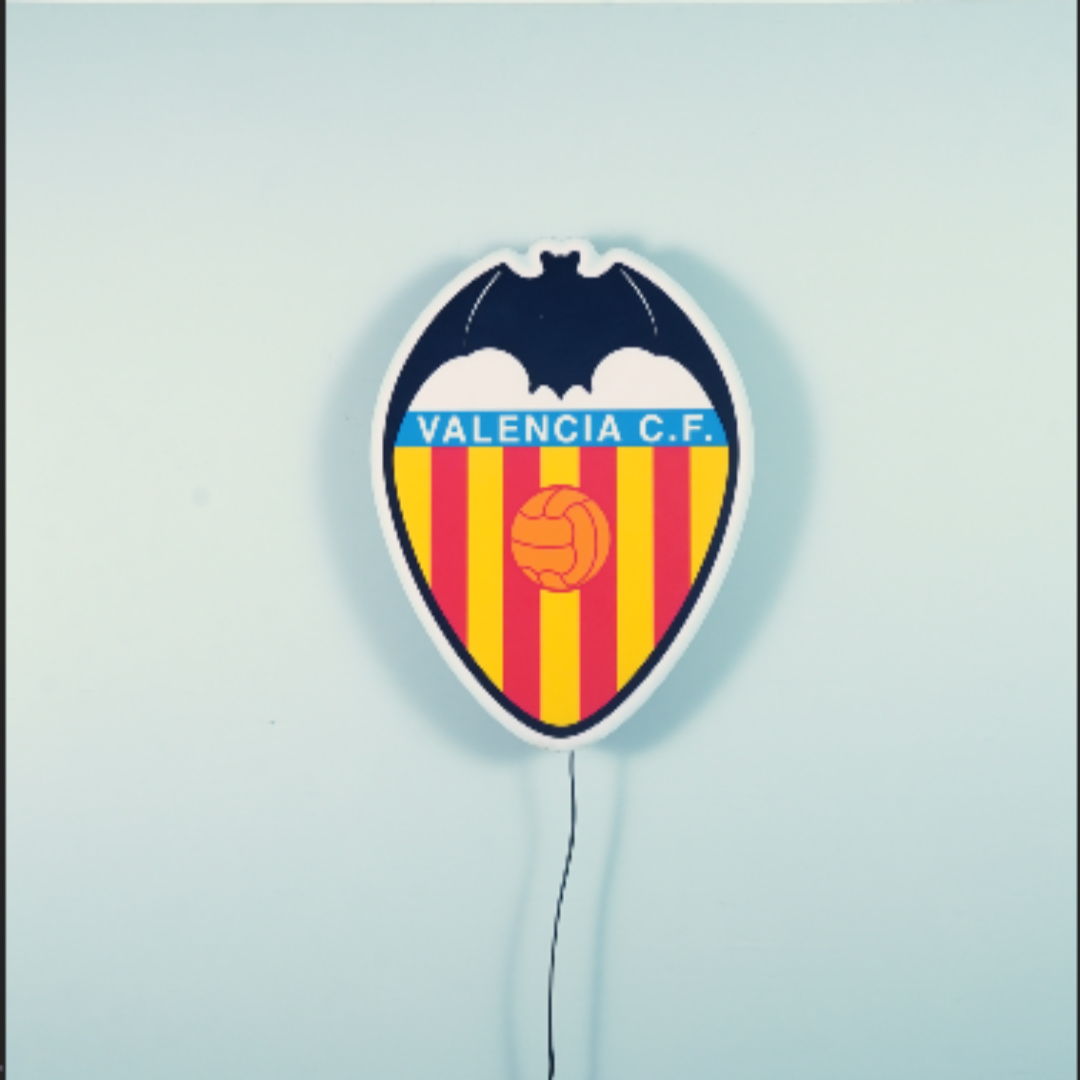 Escudo Iluminado Valencia CF | Decorativo Oficial para Pared o Ventana, 2 Modos de Luz