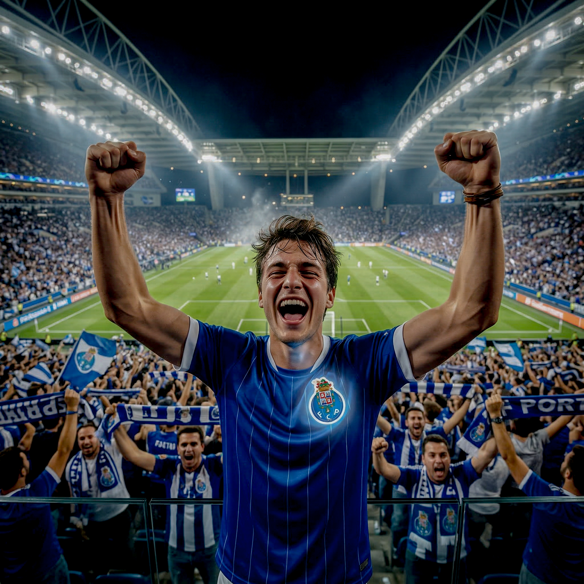 FC PORTO Wearable LED Crest – Rechargeable Battery, 3 Lighting Modes