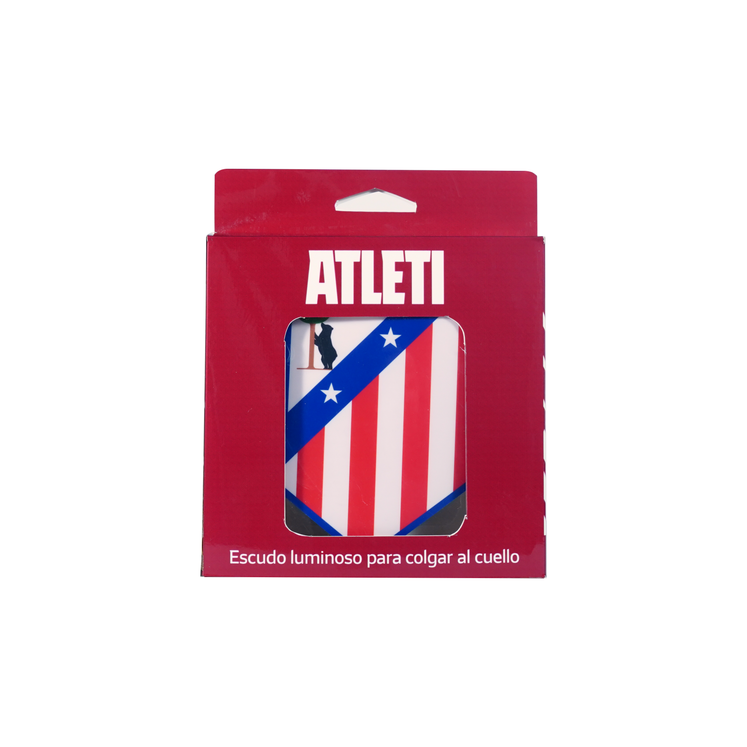 Escudo Iluminado Atlético De Madrid | Lanyard Oficial, Batería Recargable USB-C, 2 Modos de Luz para Llevar al Cuello