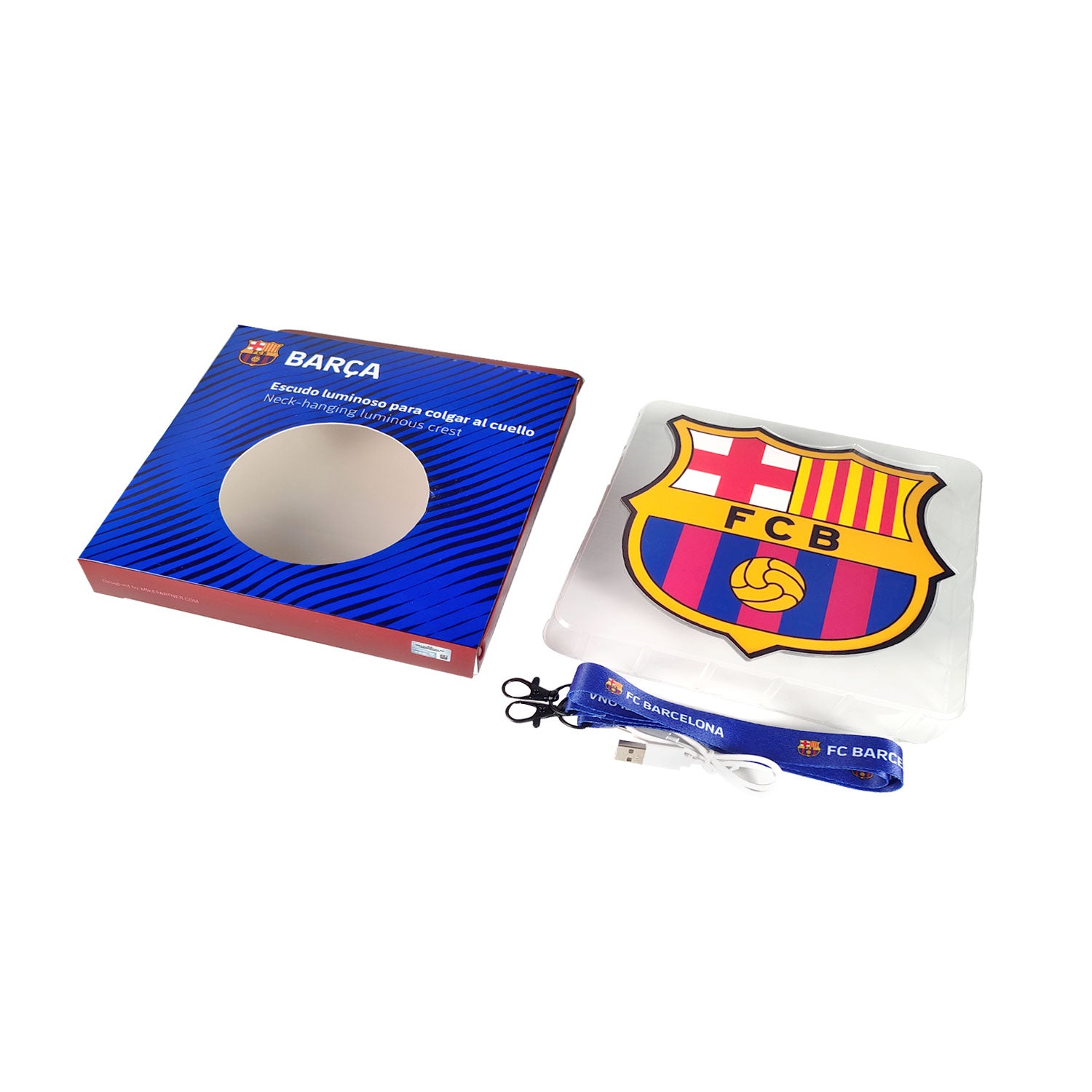 Escudo luminoso para colgar al cuello - FC BARCELONA