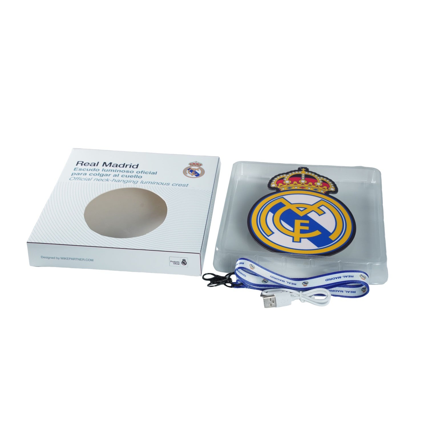 Escudo luminoso oficial para colgar al cuello - REAL MADRID