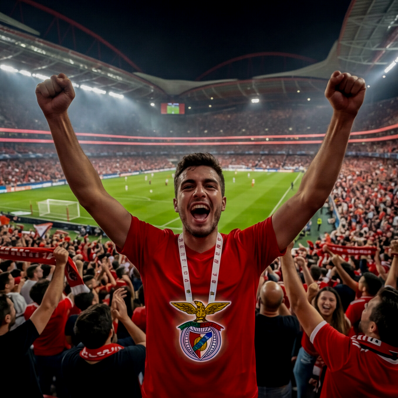 Neck hanging luminous crest - SL BENFICA