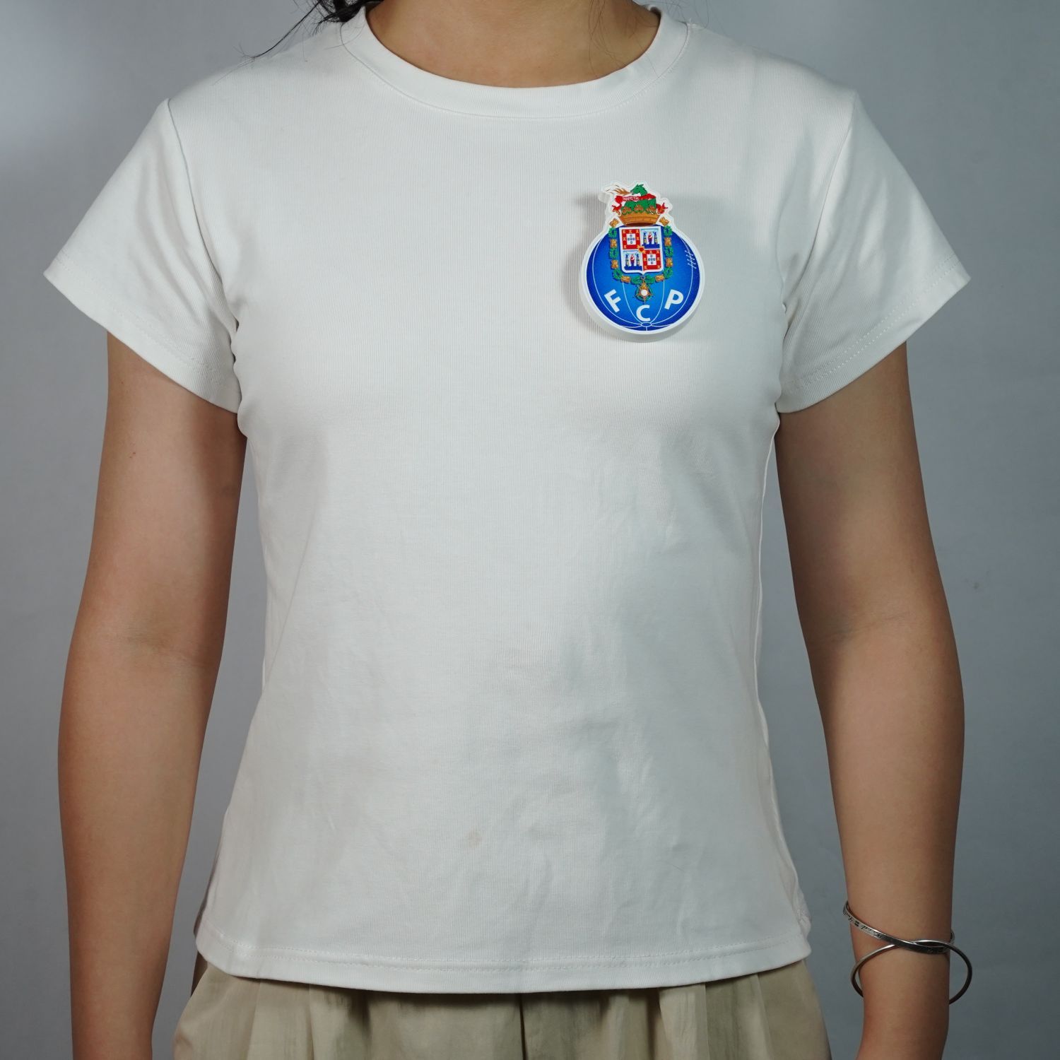 Escudo FC Porto Portátil con luz LED, Batería Recargable, 3 Modos de Luz