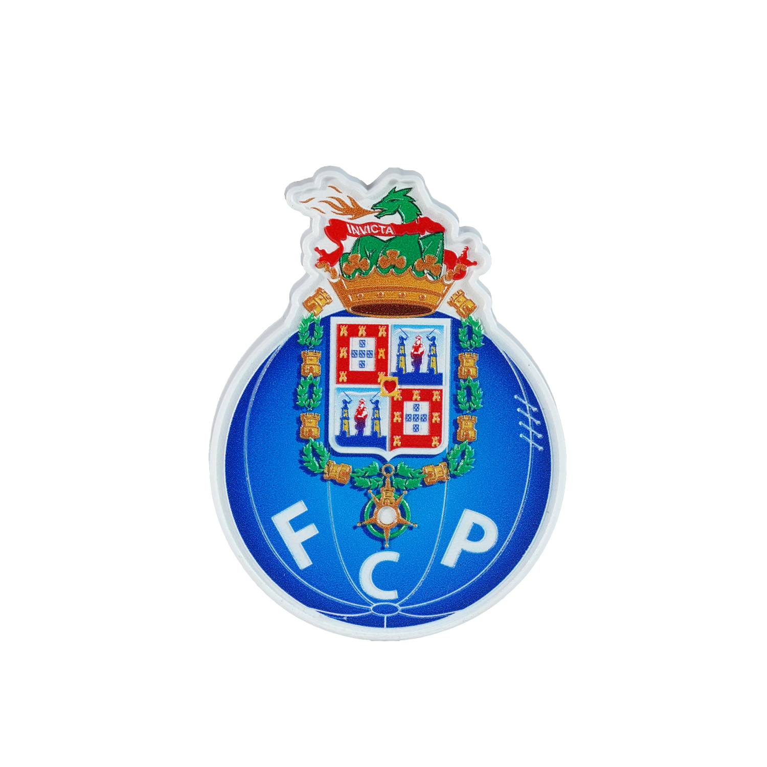 Escudo FC Porto Portátil con luz LED, Batería Recargable, 3 Modos de Luz
