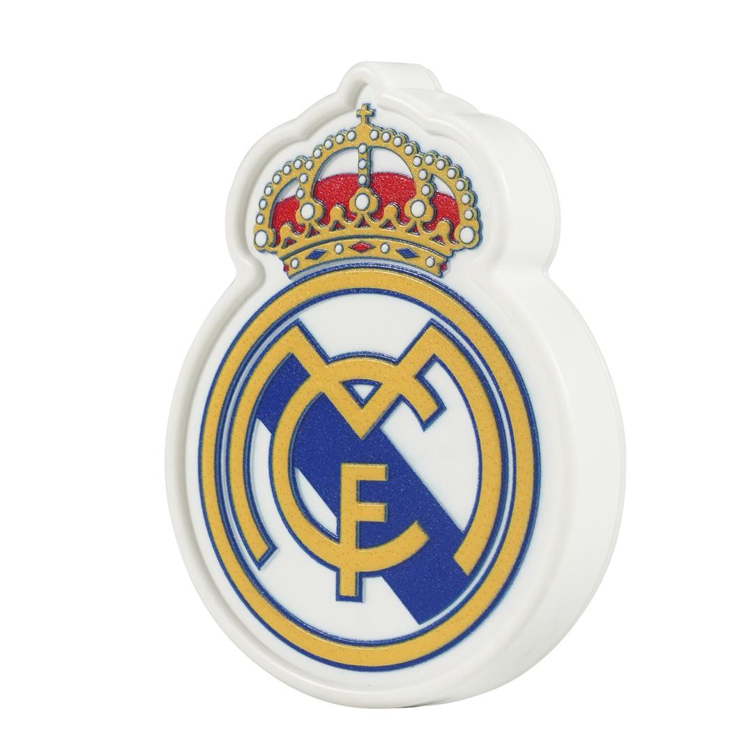 Escudo Real Madrid Portátil con luz LED, Batería Recargable, 3 Modos de Luz