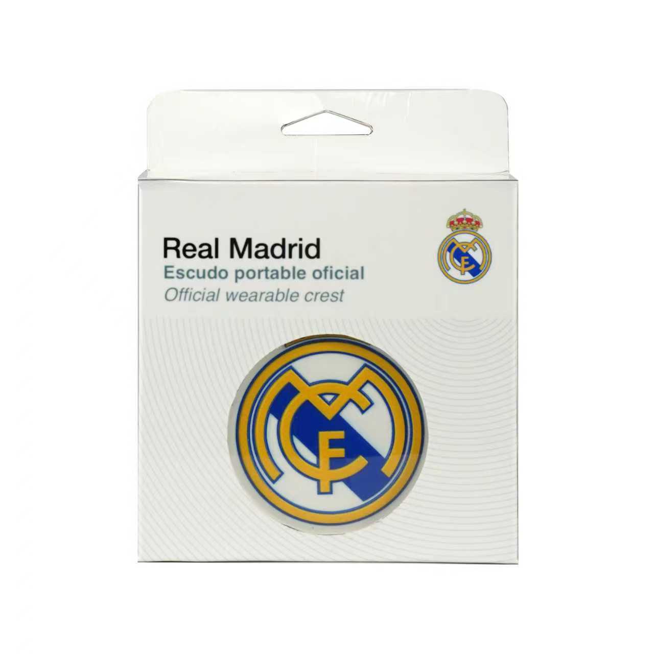 Escudo Real Madrid Portátil con luz LED, Batería Recargable, 3 Modos de Luz