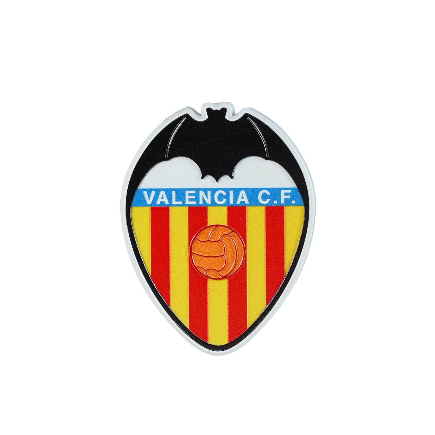 Escudo Valencia CF Portátil con luz LED, Batería Recargable, 3 Modos de Luz