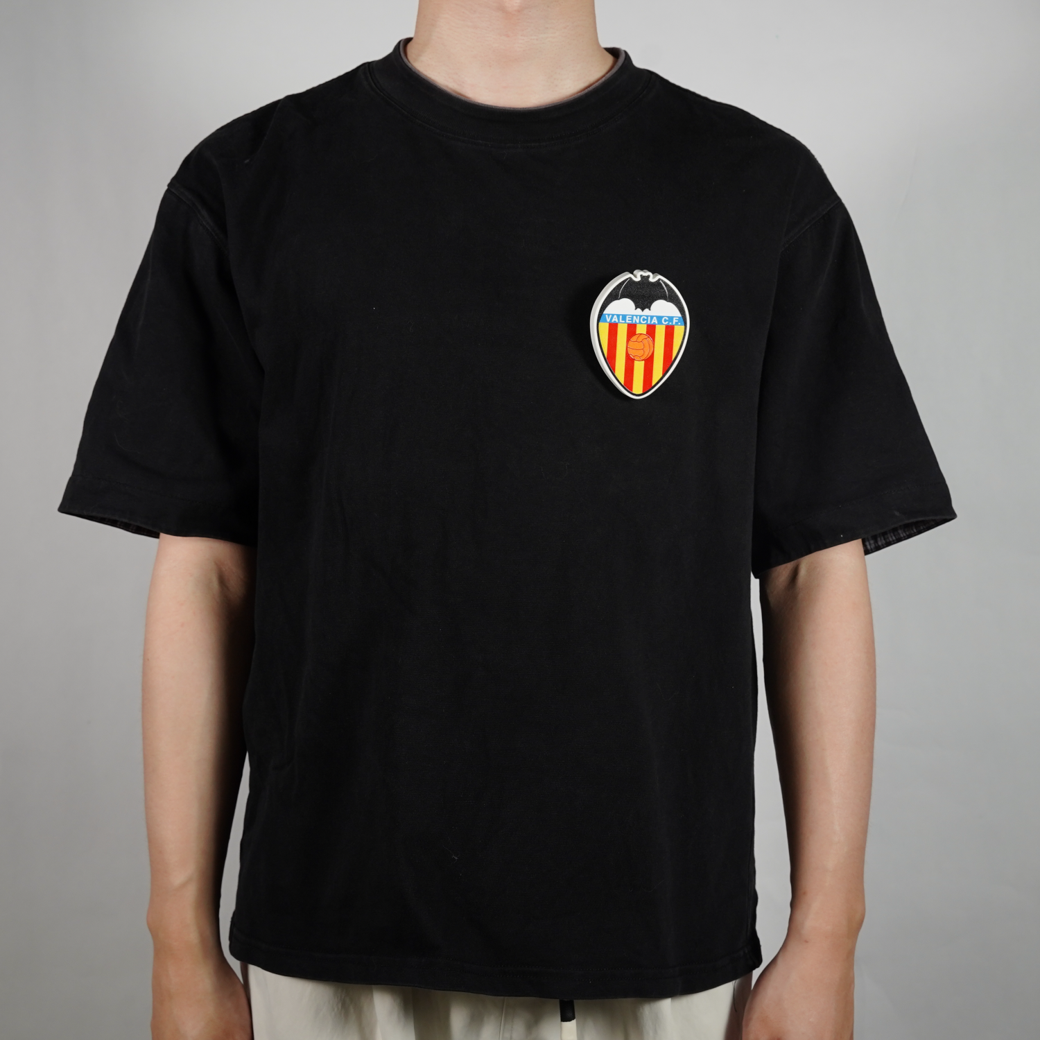 Escudo Valencia CF Portátil con luz LED, Batería Recargable, 3 Modos de Luz